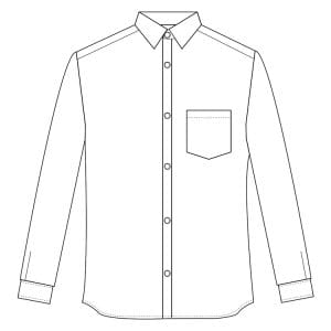Butler Shirt - Male - Long Sleeve White (RKUCPS061)