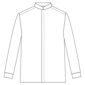 White Long Sleeve Mandarin Collar (RKUCPS059)